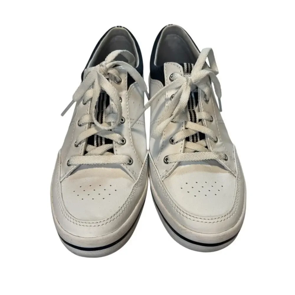 Keds, Rebel lace up leather sneaker, White w/Navy trim, women’s size 8 - Picture 7 of 13